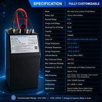 Batterie lithium-ion personnalisée 60V 24Ah 1440Wh NMC avec BMS, batterie ternaire au lithium sur mesure pour chariot élévateur électrique