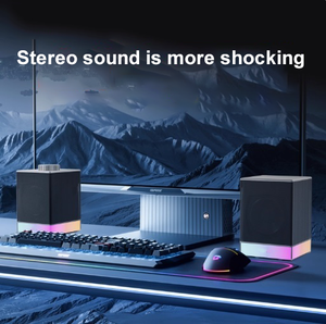 Système audio stéréo sans fil 2.0 Effets d'éclairage RGB Commandes tactiles Bouton de volume Parfait pour le jeu et le multimédia - Product Image 2