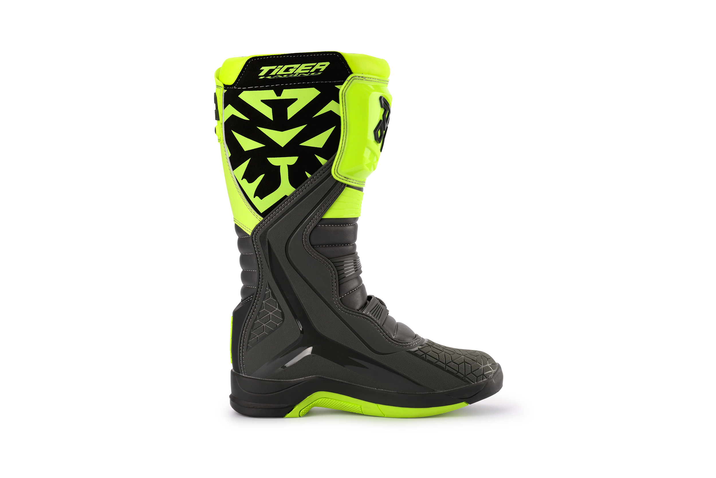 モトクロスブーツ オフロード TR TIGER MTR-T2 24cm 室内試着 TR Tiger 2022 MTR-T2 Gray Fluorescent Green Motocross Boots