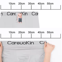 Celana Boxer Pria Careuokin 2025 Bahan Sutra Es Bermotif Hitam Abu-abu Sutra Susu Ukuran Besar (Xxxl) Model Mid-rise Bernapas