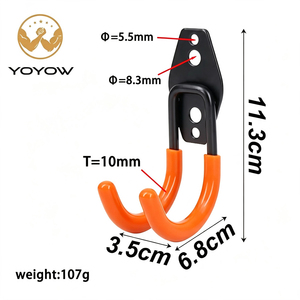 Heavy Duty Garage Storage Hooks Wall Mounted Metal Organizer Anti Slip Coating for Bikes <b>Ladders</b> Garden Tools - Product Image 2