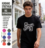 Kaos Rajut Pria Oversize Vintage Abu-abu Lengan Pendek 280g Custom Grafis Cetak Digital Kasual Streetwear