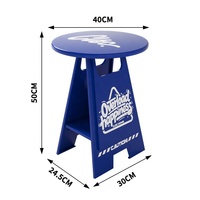 Table basse design en forme de panneau de signalisation, plateau rond avec étagère pour salon, table basse originale