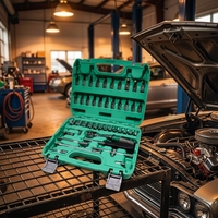 Stock Outre-mer 46 Pièces Ensemble d'outils à cliquet et douilles Expédition Rapide Kit de réparation manuel Boîte à outils portable pour l'entretien de garage