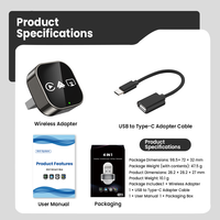 Dongle 4-en-1 sans fil CarPlay Android Auto AirPlay Mirror Link USB Plug & Play pour voiture OEM – Installation rapide, connexion stable et rapide