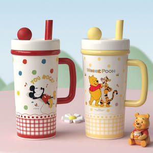 <strong>Winnie</strong> <strong>Pooh</strong> Ceramic <strong>Mug</strong> Large Capacity With Lid And Handle Cartoon Design For Coffee Milk Breakfast Use - Product Image 5