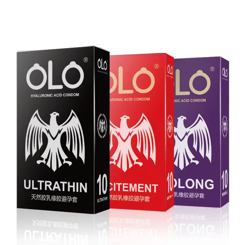 10 Piece Into Box Hyaluronic Acid Lasting Lubricating Suit Conjugal Sex Products Ultra-Thin 001 Condom