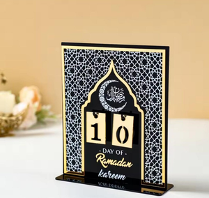 <span class=keywords><strong>Calendario</strong></span> de Cuenta Regresiva de Madera Personalizado para Ramadán con Diseño de Mezquita y Caligrafía Árabe |   <span class=keywords><strong>Calendario</strong></span> Decorativo Festivo para Escritorio de Eid - Product Image 3