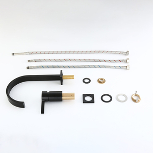 <span class=keywords><strong>Robinet</strong></span> à cascade à tube carré à <span class=keywords><strong>double</strong></span> trou à poignée unique, lavabo artistique, <span class=keywords><strong>sortie</strong></span> d'eau chaude et froide rotative pour salle de bain - Product Image 5