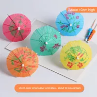 Yi Ji Kai Creative Mini Art Jetable Bambou Cure-Dents Papier Parapluie Drapeau pour Cocktail Fruits Gâteau Pâtisserie Plat Froid Décoration