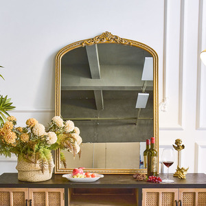 Living Room Rustic Eco-friendly <b>Vintage</b> Luxury <b>Gold</b> Color Wooden Frame Large <b>Mirror</b> - Product Image 3