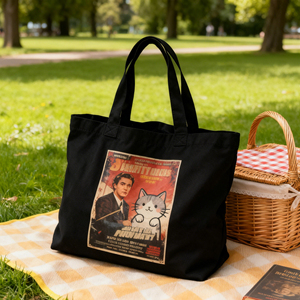 Sac fourre-tout en toile de coton noir personnalisé avec logo <span class=keywords><strong>Berserk</strong></span>, durable, pour la vente au détail - Product Image 1