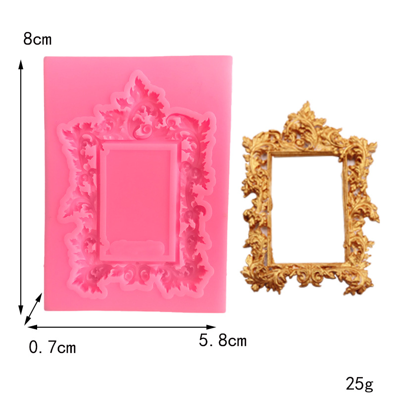 Moule en silicone cadre 4 rose