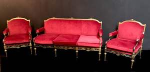 Amerikan neo-klasik antika kırmızı fransız kulübü kanepe sandalyeler katı ahşap çerçeve eski avrupa tarzı koltuk oturma odası için - Product Image 6