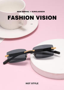 Novos Óculos de Sol da Moda sem Armação para Mulheres, Óculos com Lentes Transparentes de Corte Moderno para Homens, Óculos de Sol Casuais para Negócios e Viagens - Product Image 2