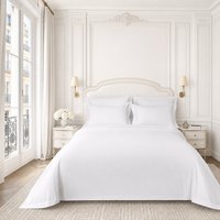 Ensemble de literie de luxe pour hôtel 5 étoiles, 6 pièces, simple, 40S, 100% coton satiné, blanc uni, 200TC, haute densité