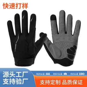 Cycling <b>Gloves</b> Full Finger <b>Touchscreen</b> Compatible Polyester Shock Absorbing Non Slip For Bicycle Mountain Bike Riding - Product Image 5