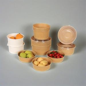 Ensaladera de papel Kraft Blanco marrón, diseño Popular para aperitivos, Dulces, galletas, comida para mascotas, cuenco de papel de forma Rectangular - Product Image 2