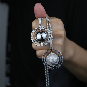 La lettera del ciondolo ispirata al Rapper più venduta il mondo è tuo gioielli Hiphop CZ <span class=keywords><strong>collana</strong></span> pendente geometrica rotonde rotonde - Product Image 4