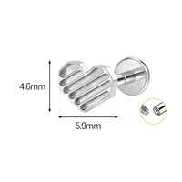 Perno para Oreja de Aleación de Titanio G23 - Delfín en Forma de Corazón - Perno para Labio F136 Resistente a Alergias - Joyería de Perforación Simple y Moderna