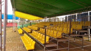 <b>15</b>-Row 15ft Aluminum Alloy Stadium Bleachers Blue Fixed Ergonomic Lightweight Outdoor Grandstands - Product Image 6