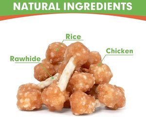 Golosinas para Perros al por Mayor, de Arroz, Crujientes y Saludables, con Ingredientes Limitados, Sin Patatas, 16oz, <span class=keywords><strong>Mini</strong></span> Masticables de Hueso Crudo, Forma de Mancuerna de Pollo - Product Image 3