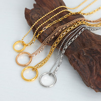 Collier pendentif double couche en acier inoxydable plaqué or PVD anti-ternissement, bijoux en acier inoxydable, vente en gros