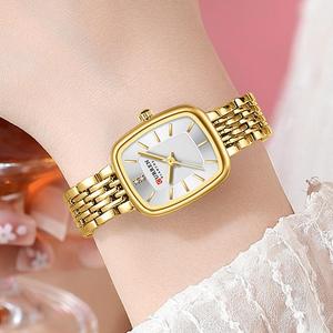 Curren 9093 Orologio da Polso Dorato Nuovo Modello per <span class=keywords><strong>Donna</strong></span> con Cinturino in Acciaio Inossidabile, Quadrante Quadrato, <span class=keywords><strong>Design</strong></span> Semplice, Impermeabile, Orologio Elegante - Product Image 3