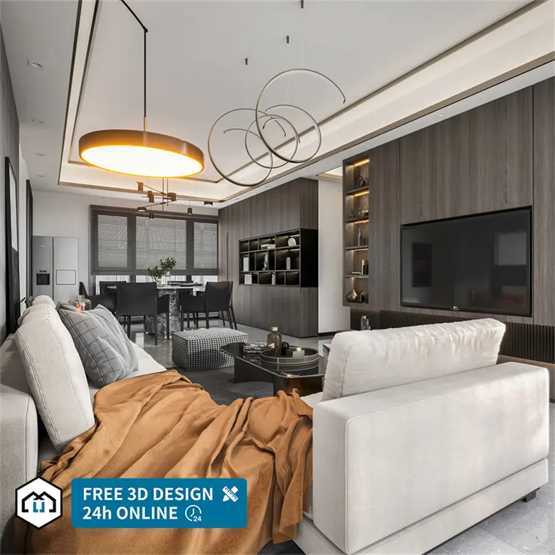 Designer professionnel rendu 3d design d'intérieur meubles de salon décoration intérieure écologique