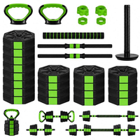 HanJing Trading Ensemble d'haltères réglables 4-en-1 en PVC avec kettlebell, barre d'haltères et support de pompes - 88 lb pour la maison