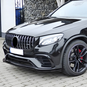Amp-Z Front Bumper Lip Splitter Piano Black Carbon Fiber Texture For Mercedes-Benz GLC63 AMG X253 2016-2019 - Product Image 3