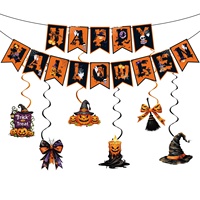 Nouvelles décorations de fête en papier sur le thème d'Halloween, ensemble de guirlandes en spirale avec sorcières, fantômes, chauves-souris, dessins animés pour enfants