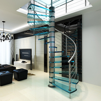 Escalier en colimaçon moderne, durable, écologique, en acier inoxydable et verre, pour extérieur, taille personnalisée, installation facile pour usage résidentiel