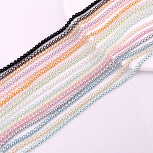 Perles de verre de qualité normale de taille mini 3 mm, prix d'usine bon marché, or blanc, rose foncé, pour la fabrication de bijoux de bracelet DIY - Product Image 1