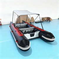 Catamaran gonflable de 3,9 m, bateau gonflable, mini-bateau gonflable avec pare-soleil