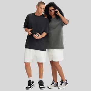 T-shirt à manches courtes vintage lavé 280G pour hommes, t-shirt de marque de mode de rue pour hommes en pur coton coupe ample - Product Image 2