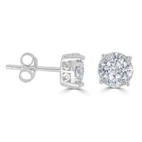 Ensemble de bijoux piercing boucles d'oreilles en diamant de laboratoire en blanc 14K femmes boucles d'oreilles 1ctw clous d'oreille en diamant véritable