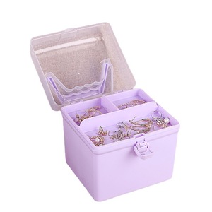 Transparent Plastic Storage <b>Box</b> With Lid And Compartments For Toys Jewelry Cosmetic <b>Small</b> Size Rectangle Handleable Three Colors - Product Image 5