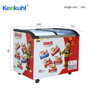 Kenkuhl ngang thương mại hai cửa Gelato Kem cửa kính hiển thị tủ đông - Product Image 3
