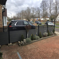 Panneau mural en bois de cèdre en plastique noir WPC conceptions de clôture à emboîtement pour la maison distributeurs d'écran de clôture solide préfabriqué