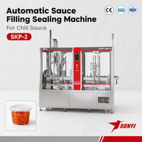 Machine de remplissage et de scellage de gobelets pour sauce chili, 2 voies SKP-2, 100 gobelets/min, remplissage 0-50g, CE/SGS/ISO 9001, Fabricant