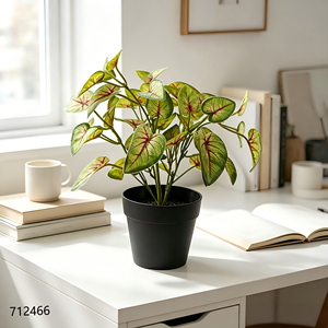 <span class=keywords><strong>ต้น</strong></span>คาลเลเดียมปลอม 5 กิ่ง ลายเส้นสีแดง พร้อมกระถางพลาสติก<span class=keywords><strong>สี</strong></span><span class=keywords><strong>ดำ</strong></span> ตกแต่งบ้าน - Product Image 4