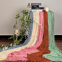 Vente en gros, taille personnalisée, chemin de table de mariage moderne, étamine pour la maison, les événements, les fêtes, nappes tissées, décorations personnalisées