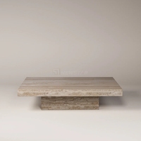 Ensemble de tables basses en onyx rose de style moderne du milieu du siècle, salon, style italien, table basse polie haut de gamme