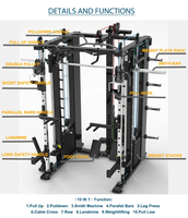 Utilisation commerciale câble croisé puissance Squat Rack Smith Machine équipement d'entraînement de gymnastique multifonctionnel en acier