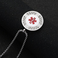 Collier pendentif serpentin médical pour homme avec chaîne ronde à chiffres romains en cristal