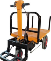 Chariot à plateau électrique à quatre roues avec frein à disque, chariot de transport de marchandises, camion de transfert de marchandises, batterie personnalisable, conception métallique OEM, vente chaude