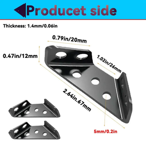 Connecteur d'angle multifonction en acier laminé à froid noir SSR, stabilisateur triangulaire robuste et durable pour diverses applications - Product Image 5