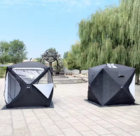 Tente de pêche sur glace isolée professionnelle pour 3 à 5 personnes, double porte, tente sauna automatique pop-up pour le camping et la randonnée en hiver en plein air