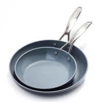 Ensemble de 2 poêles GreenPan Valencia Pro en céramique antiadhésive 20 cm et 26 cm, sans PFAS, avec poignée en acier inoxydable, compatible induction